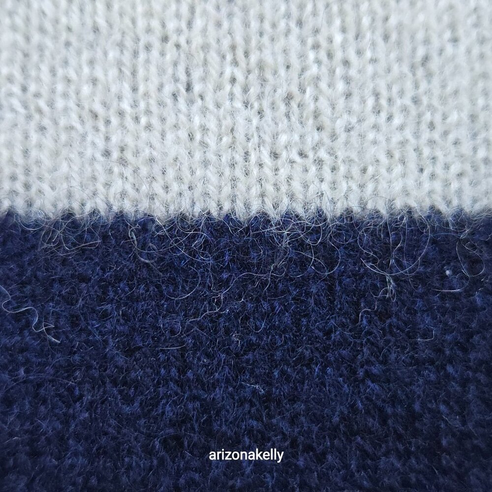NWOT The Cashmere Project Knit Cashmere Wrap Scarf Blue & White Stripe - Picture 11 of 12